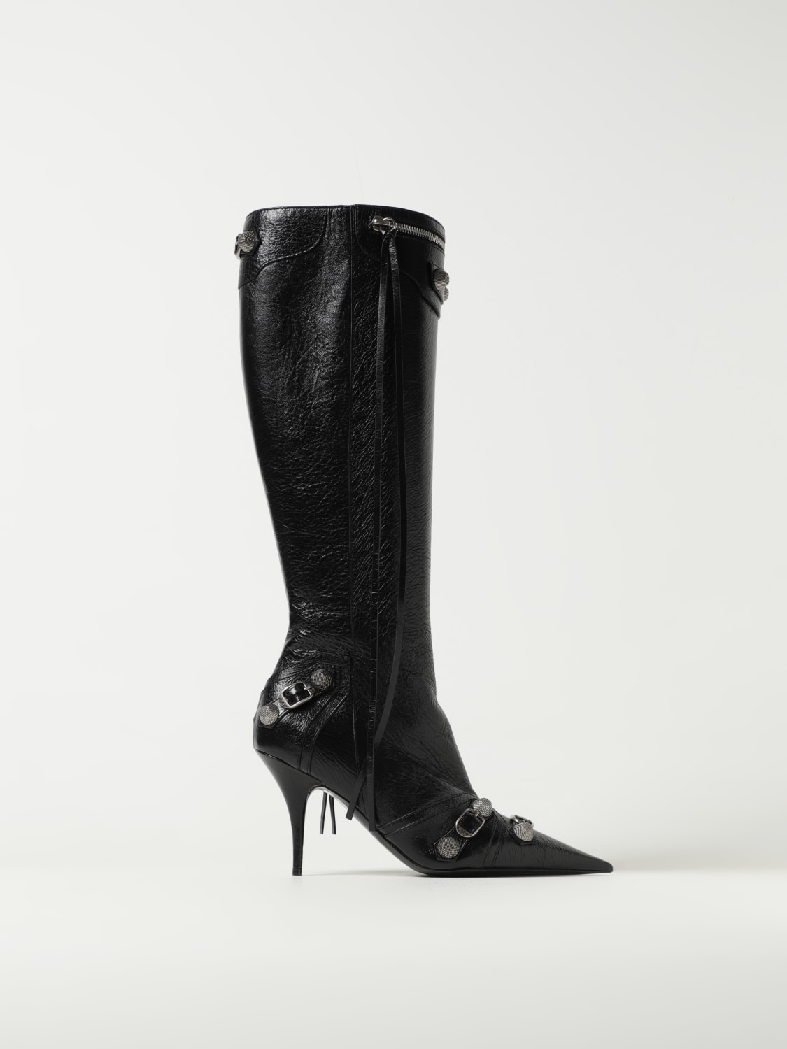 Balenciaga Le Cagole Leather Boots Black