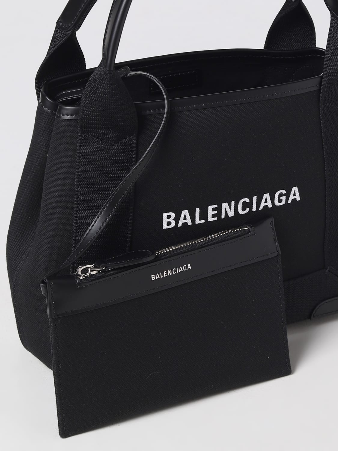 Balenciaga Outlet: Cabas Navy XS bag in canvas - Black | Balenciaga handbag  3903462HH3N online at GIGLIO.COM