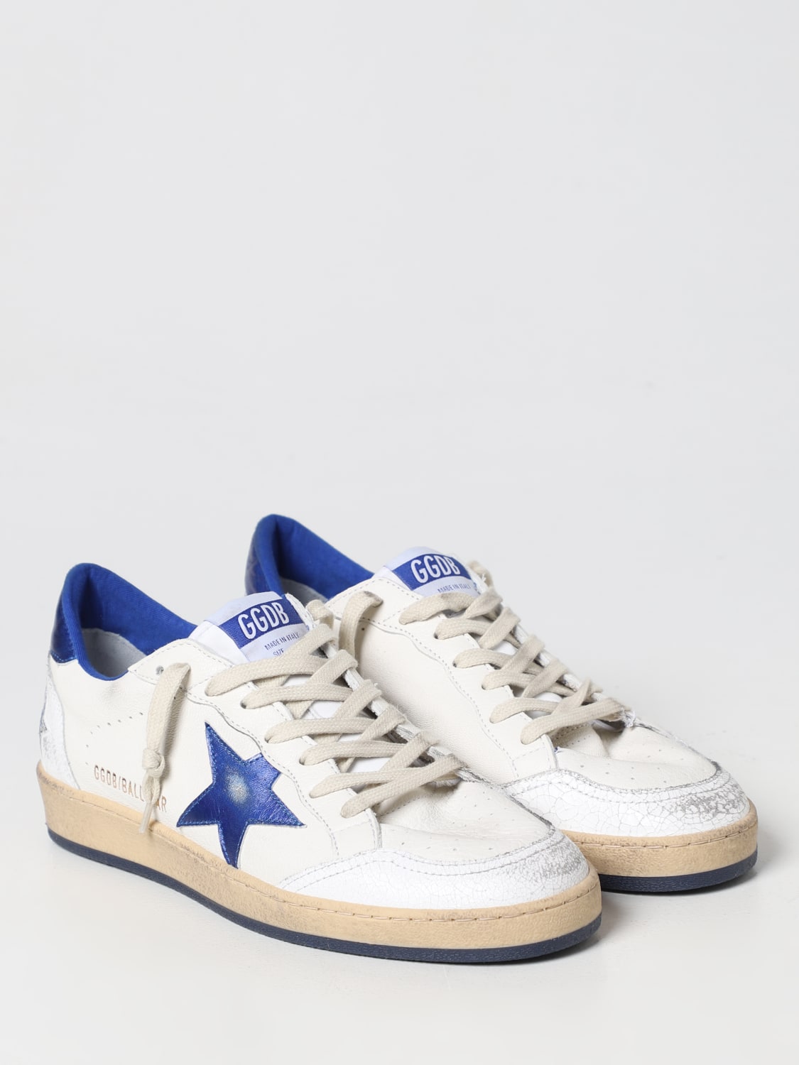 GOLDEN GOOSE SNEAKERS: Golden Goose Ball Star sneakers in used leather, White - Img 2