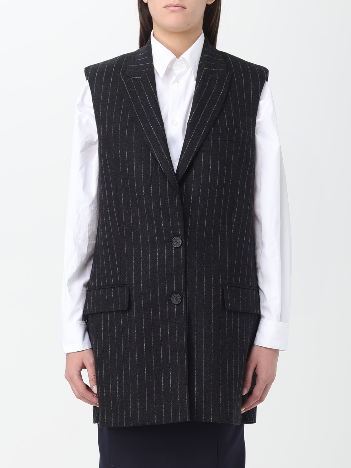 GOLDEN GOOSE WAISTCOAT: Blazer woman Golden Goose, Grey - Img 1