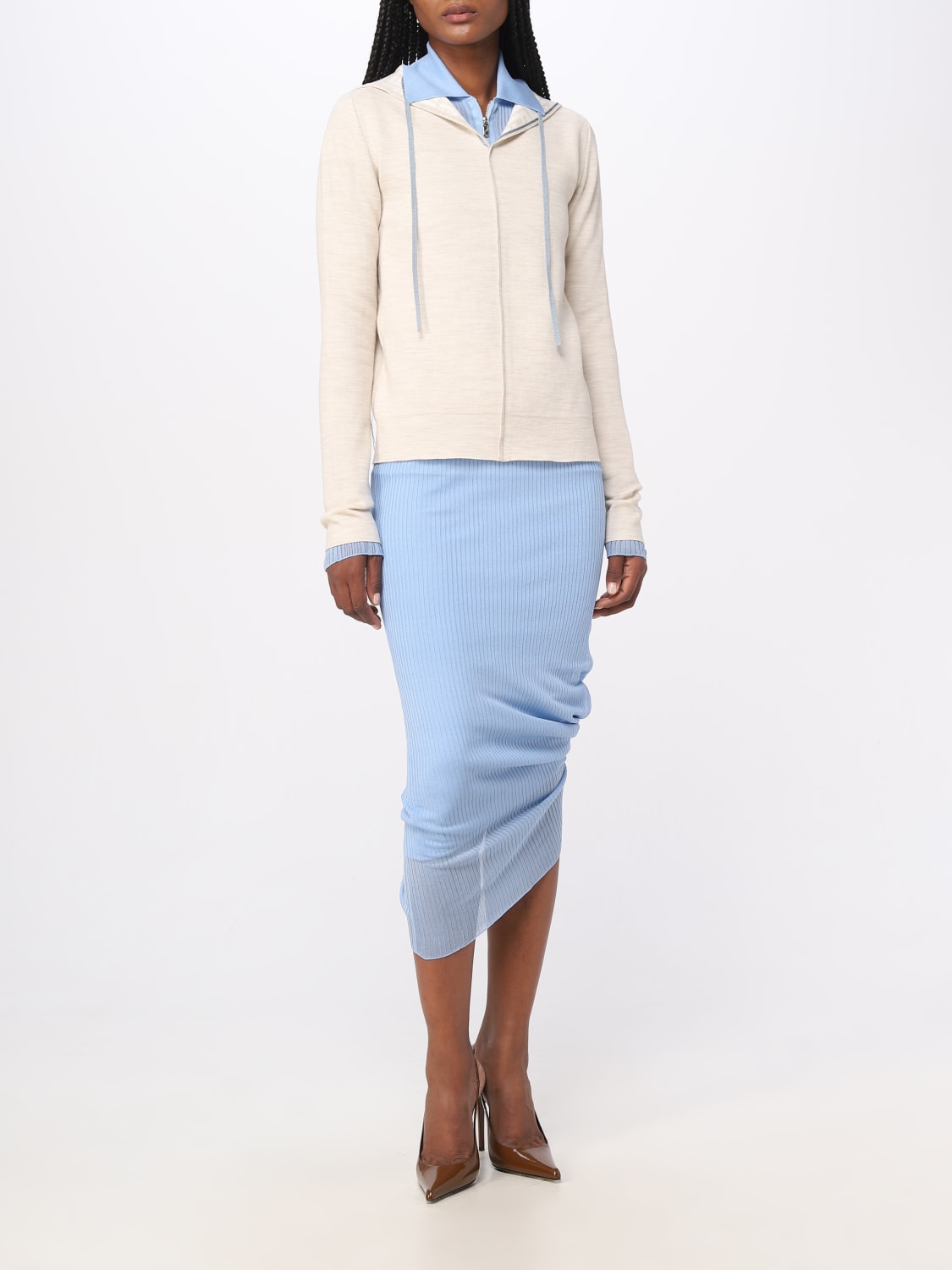 FENDI SWEATER: Fendi double-face sweater in wool blend, Yellow Cream - Img 2