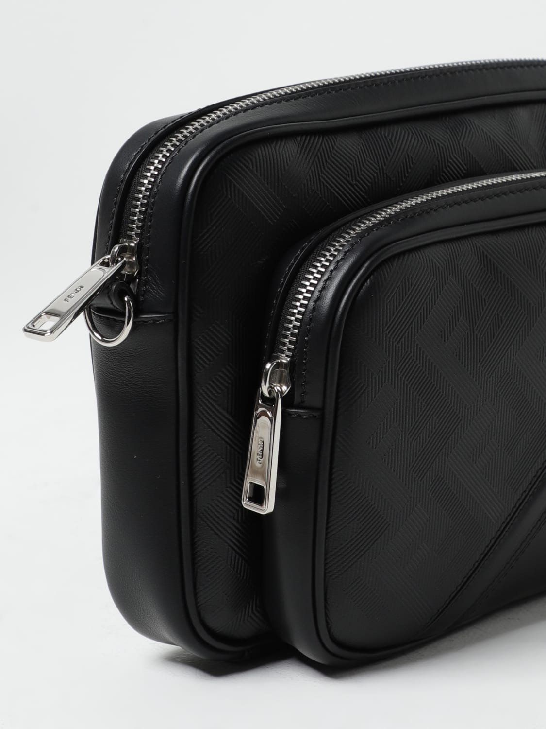 FENDI SHOULDER BAG: Fendi Camera Case Duo Shadow Diagonal Fendi bag in leather, Black - Img 3