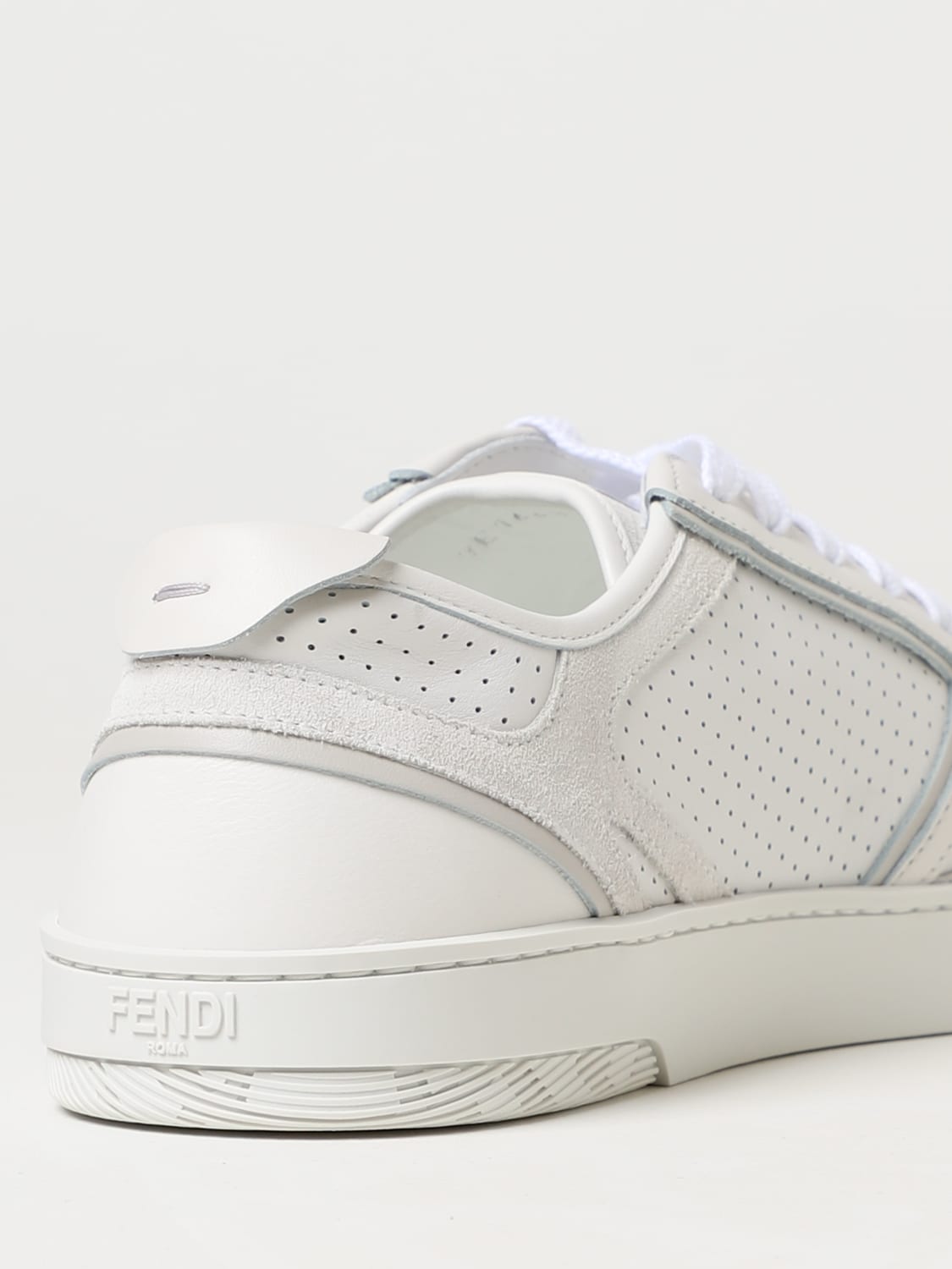 FENDI SNEAKERS: Fendi Step sneakers in leather with embroidered FF monogram, White - Img 3