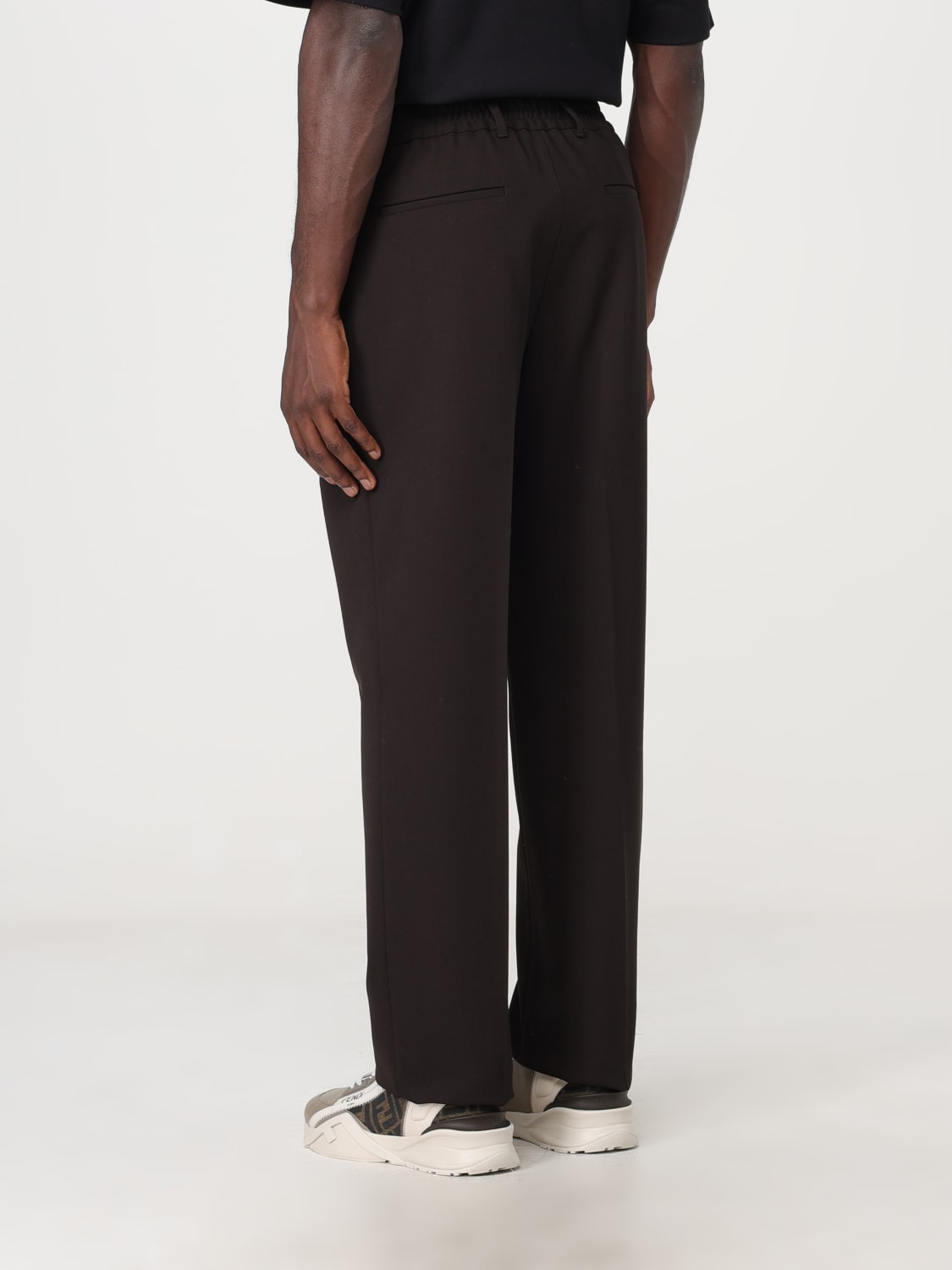 FENDI PANTS: Fendi pants in wool crêpe, Brown - Img 3