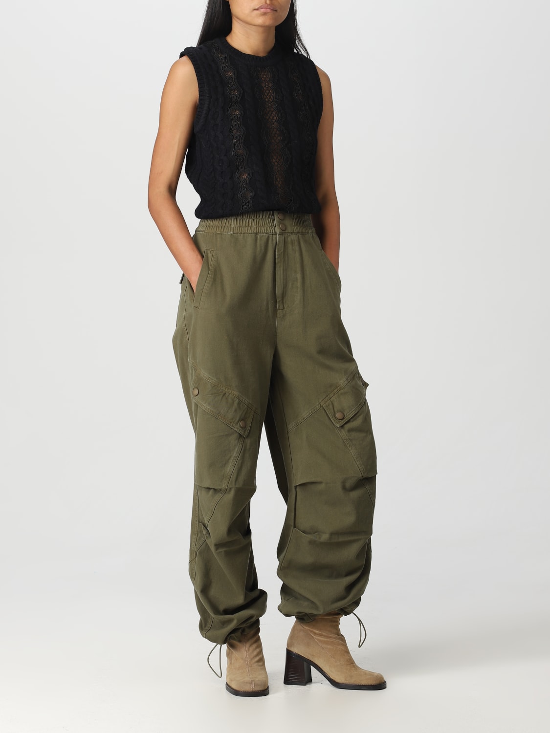 SEA NY PANTS: Sea Ny Nyla pants in cotton, Military - Img 2