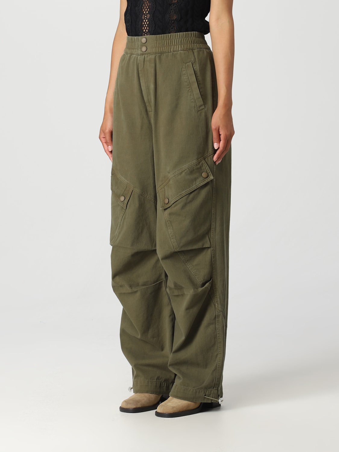 SEA NY PANTS: Sea Ny Nyla pants in cotton, Military - Img 4