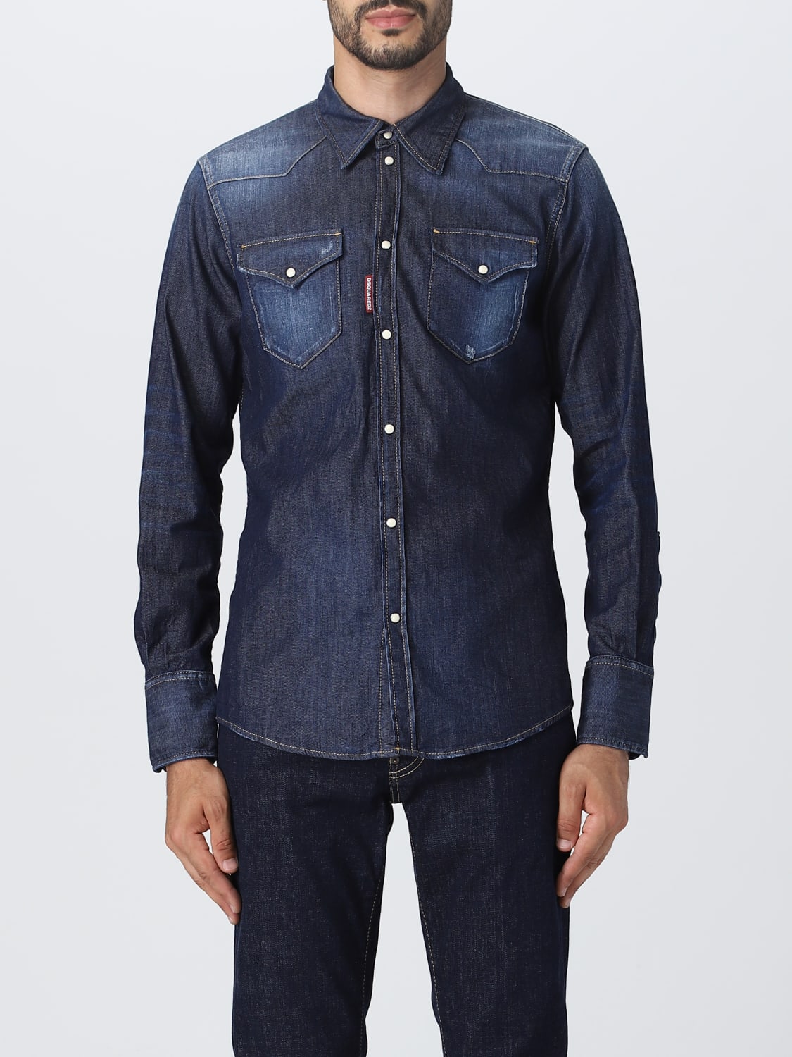 Giglio Camicia Dsquared2 in denim stretch