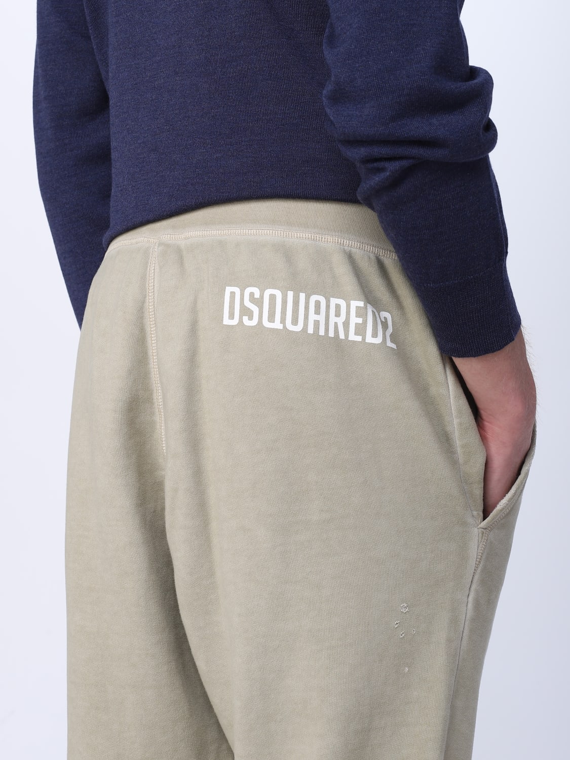 DSQUARED2 PANTS: Dsquared2 jogger pants in cotton, Gnawed Blue - Img 3