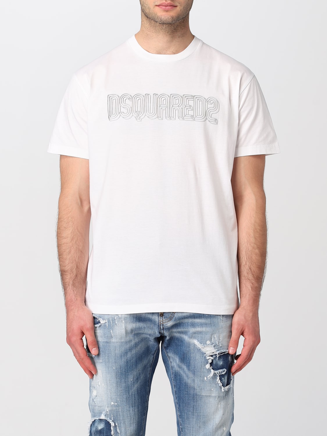 DSQUARED2 T-SHIRT: T-shirt Dsquared2 in cotone, Bianco - Img 1