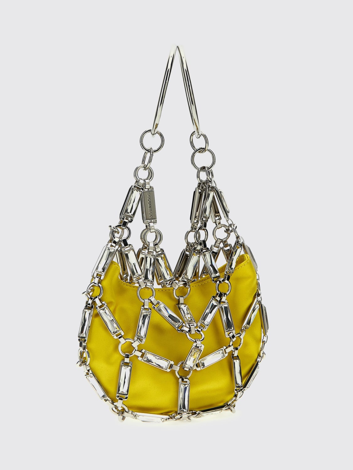 DSQUARED2 MINI BAG: Dsquared2 Cage bag in metal and satin with set crystals, Yellow - Img 2
