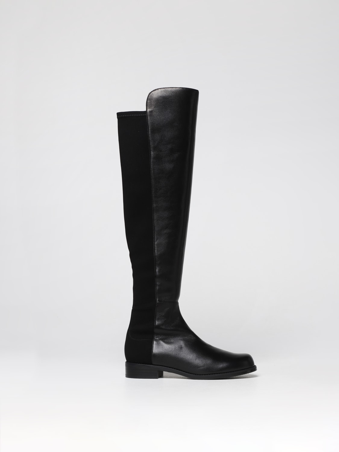 STUART WEITZMAN BOOTS: Stuart Weitzman 5050 boots in nappa leather and stretch knit, Black - Img 1