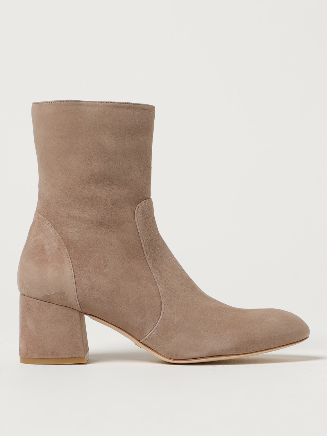 Stuart Weitzman Flareblock ankle boots in suede with zip