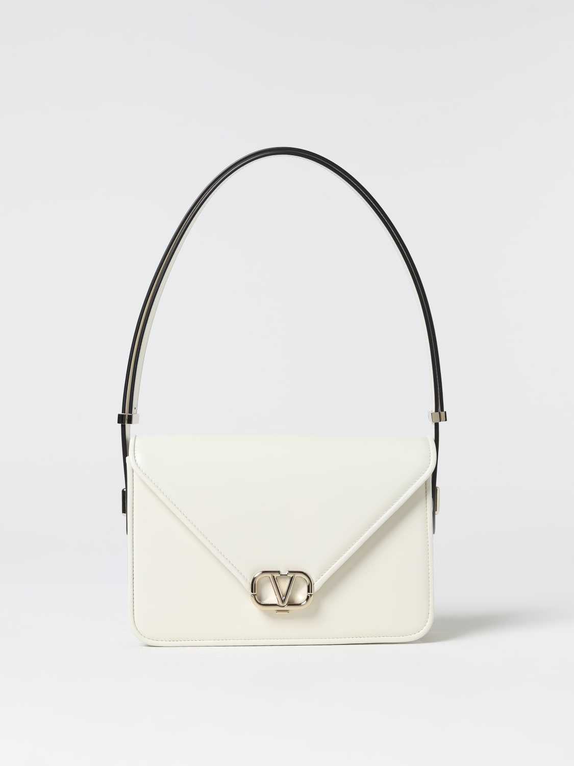 VALENTINO GARAVANI SHOULDER BAG: Valentino Garavani Letter Bag in leather, Yellow Cream - Img 1