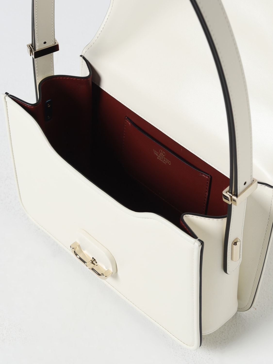 VALENTINO GARAVANI SHOULDER BAG: Valentino Garavani Letter Bag in leather, Yellow Cream - Img 4