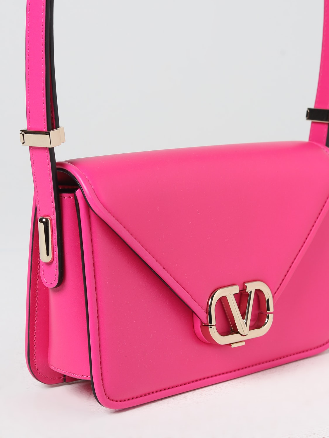 VALENTINO GARAVANI BORSA MINI: Borsa Letter Bag Valentino Garavani in pelle, Rosa - Img 3