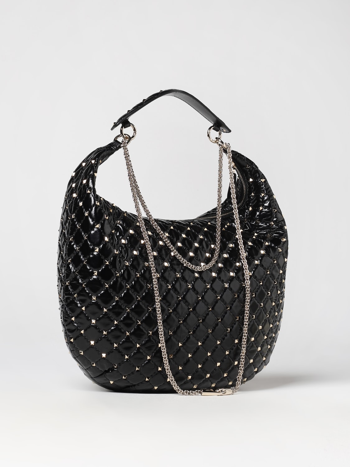 VALENTINO GARAVANI SHOULDER BAG: Valentino Garavani Rockstud Spike bag in quilted nappa with studs, Black - Img 2