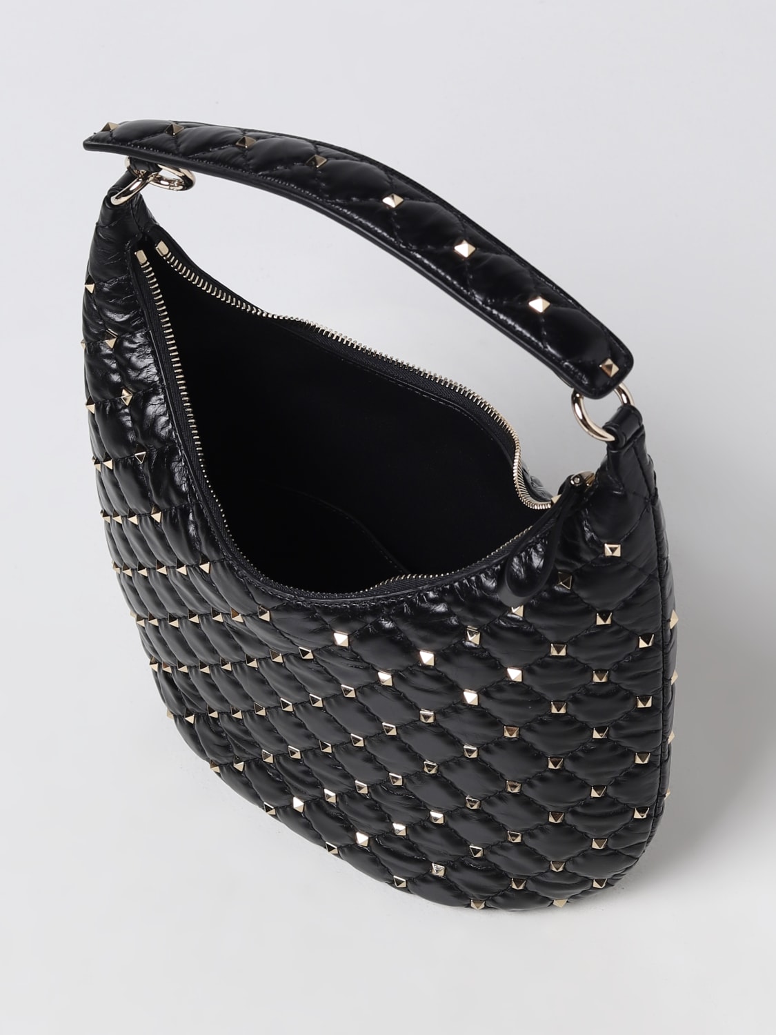 VALENTINO GARAVANI SHOULDER BAG: Valentino Garavani Rockstud bag in nappa, Black - Img 4