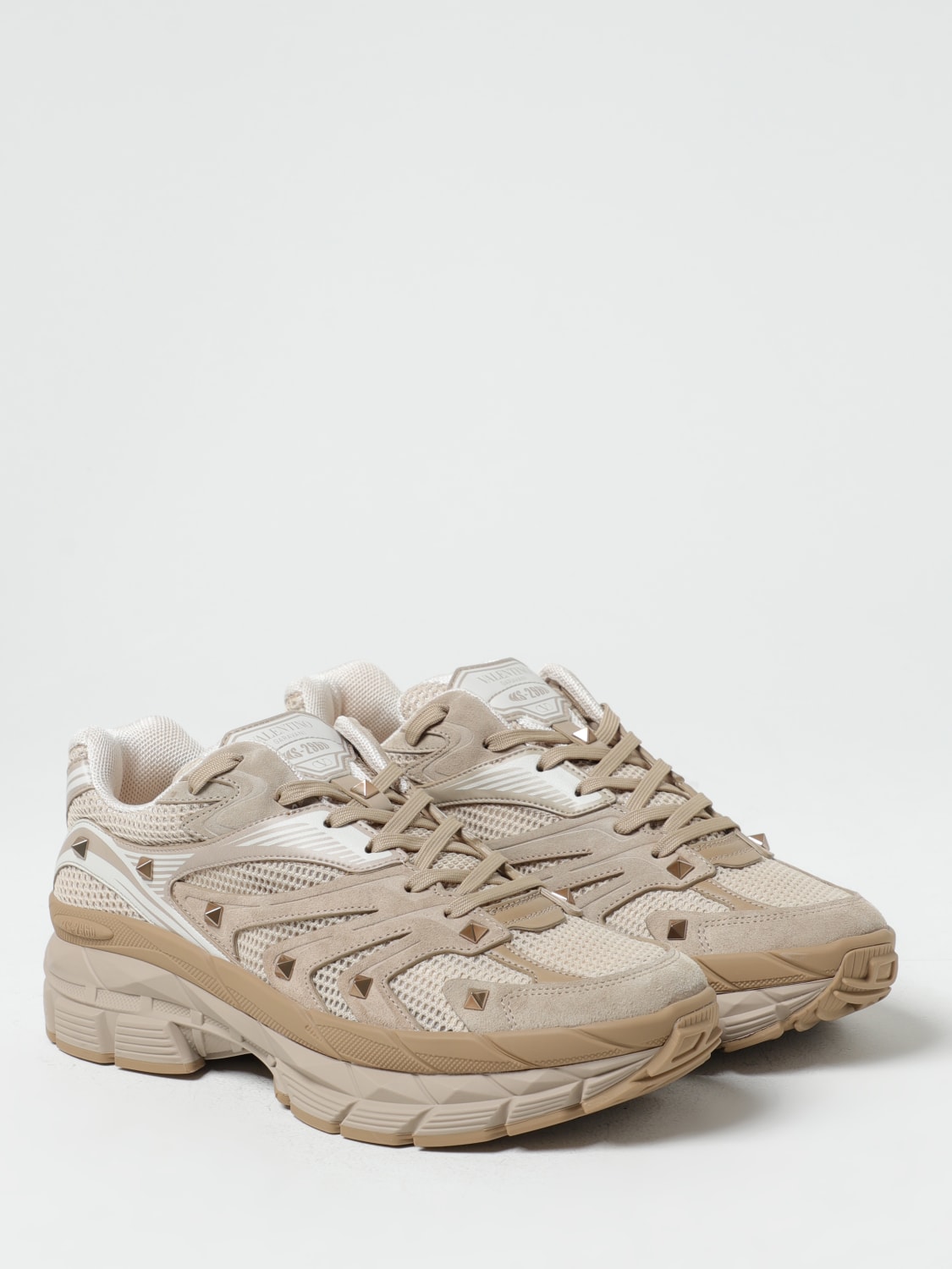 VALENTINO GARAVANI SNEAKERS: Valentino Garavani MS-2960 sneakers in mesh and leather, Beige - Img 2