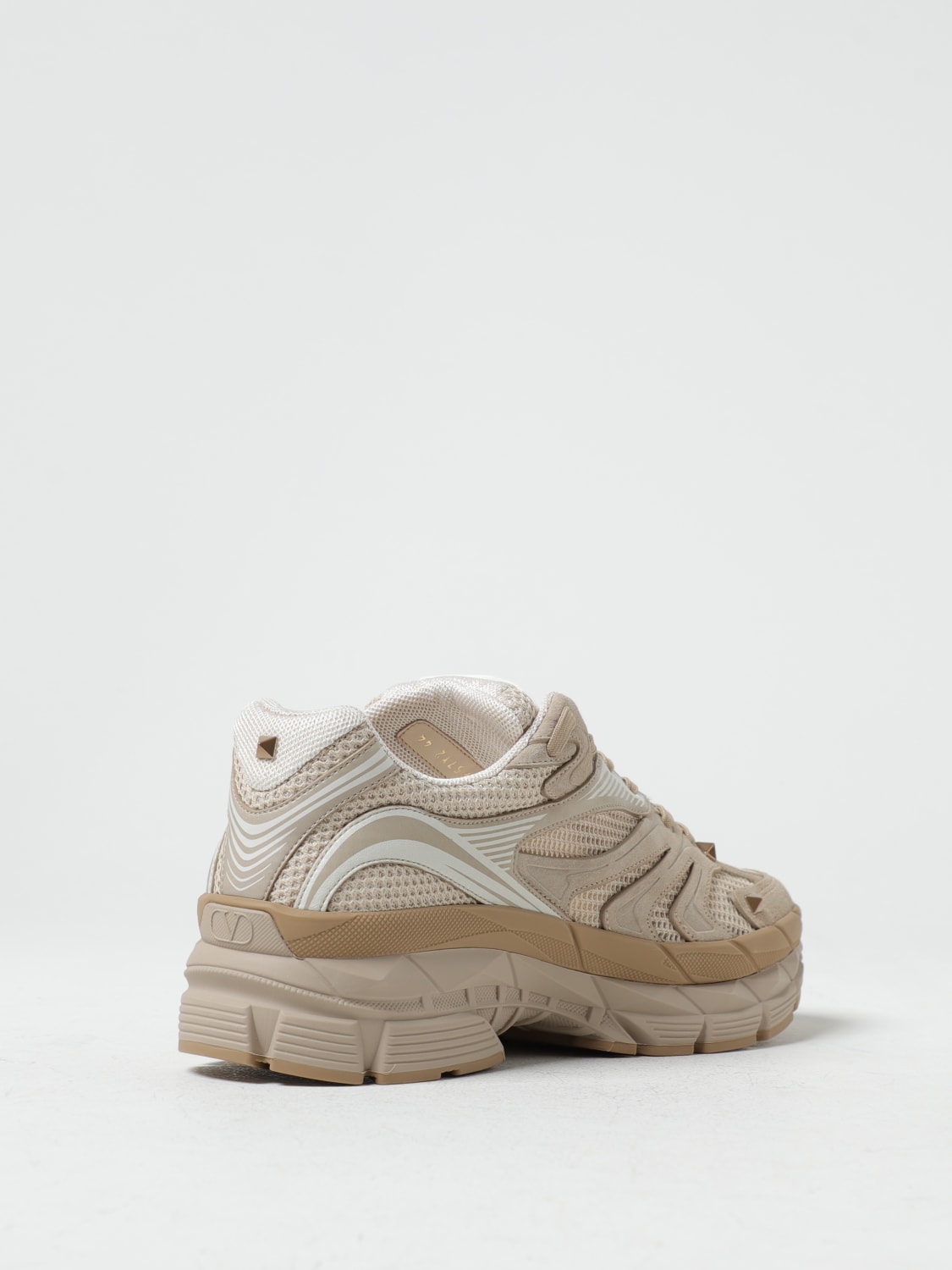 VALENTINO GARAVANI SNEAKERS: Valentino Garavani MS-2960 sneakers in mesh and leather, Beige - Img 3