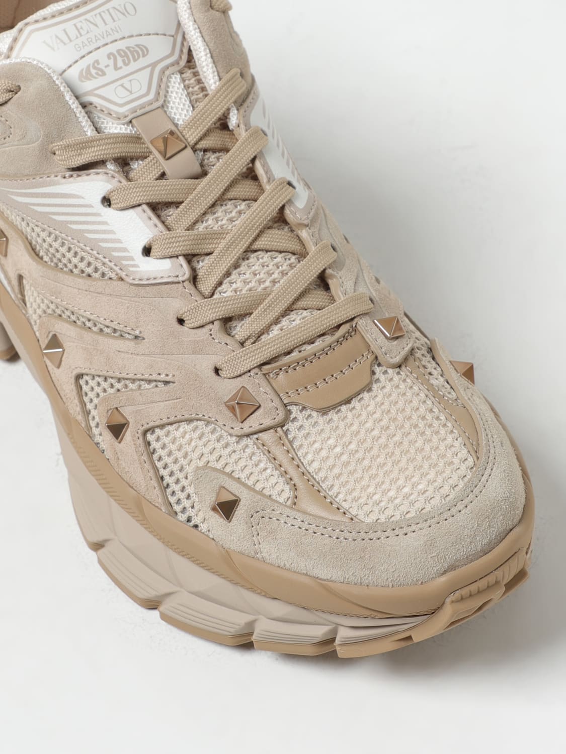 VALENTINO GARAVANI SNEAKERS: Valentino Garavani MS-2960 sneakers in mesh and leather, Beige - Img 4