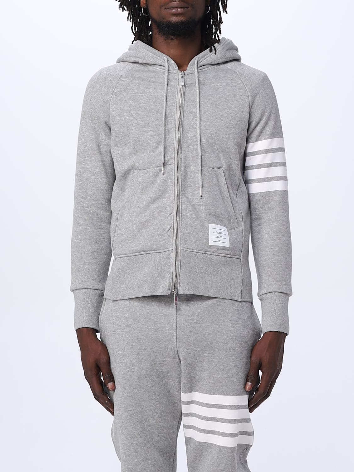 THOM BROWNE SWEATSHIRT: Thom Browne cotton sweatshirt, Grey - Img 1