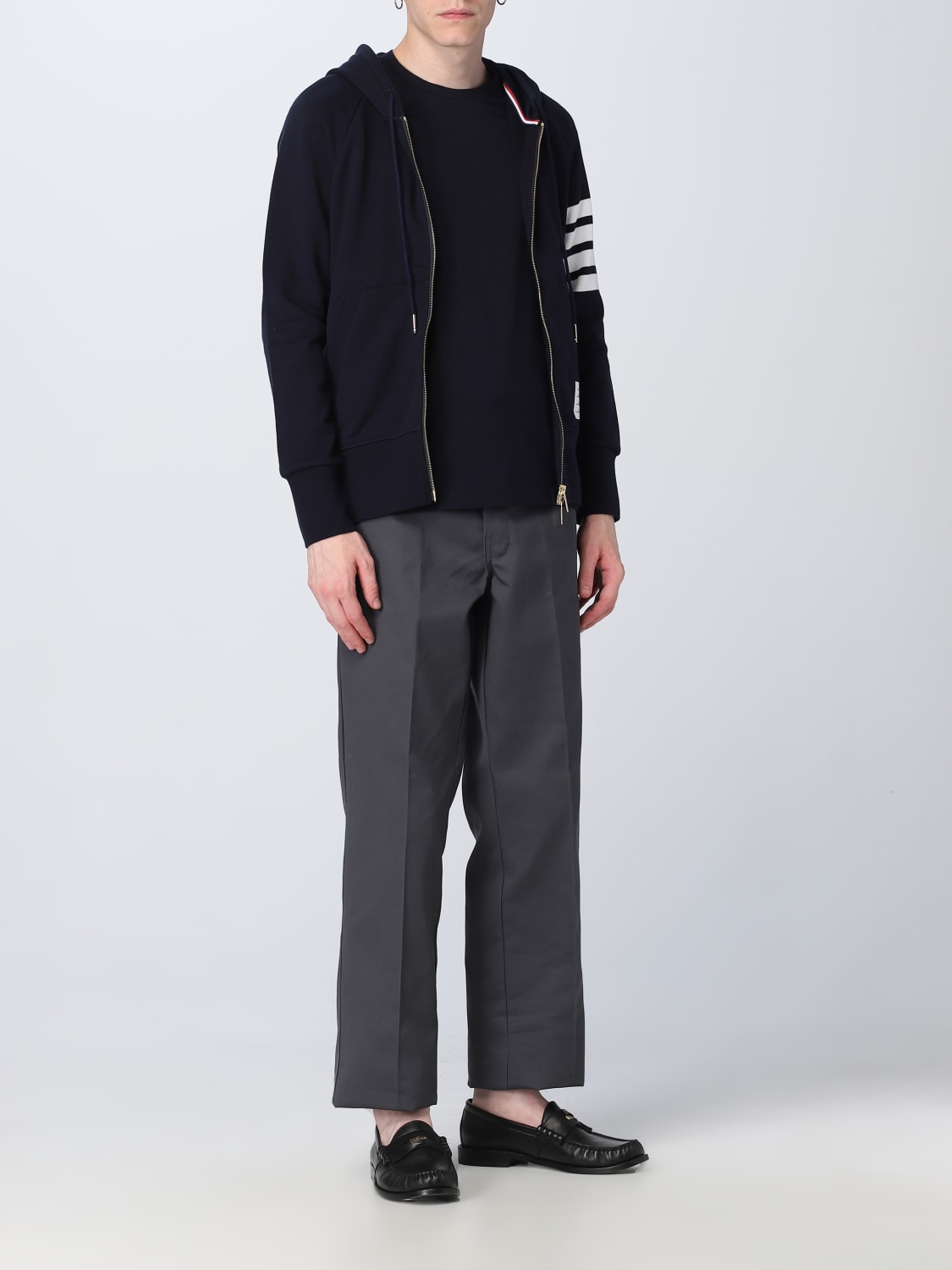THOM BROWNE SWEATSHIRT: Thom Browne cotton sweatshirt, Navy - Img 2