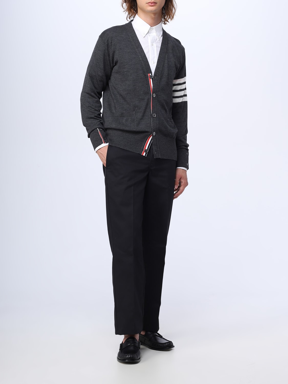 THOM BROWNE SWEATER: Thom Browne wool cardigan, Grey - Img 2