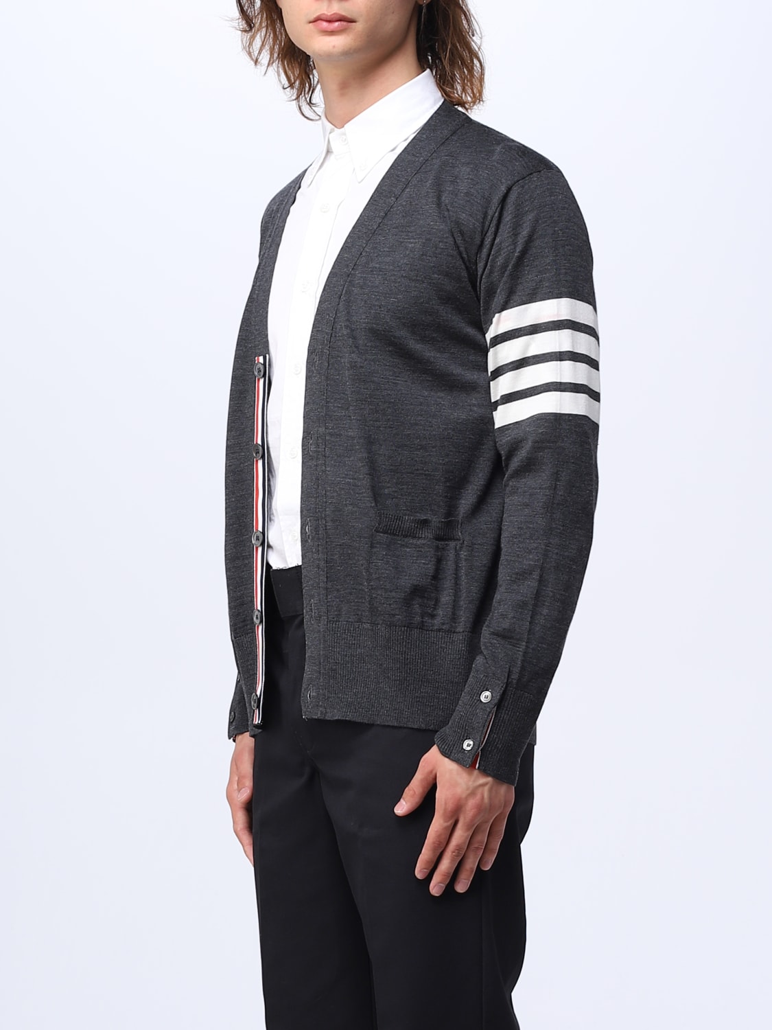 THOM BROWNE SWEATER: Thom Browne wool cardigan, Grey - Img 4