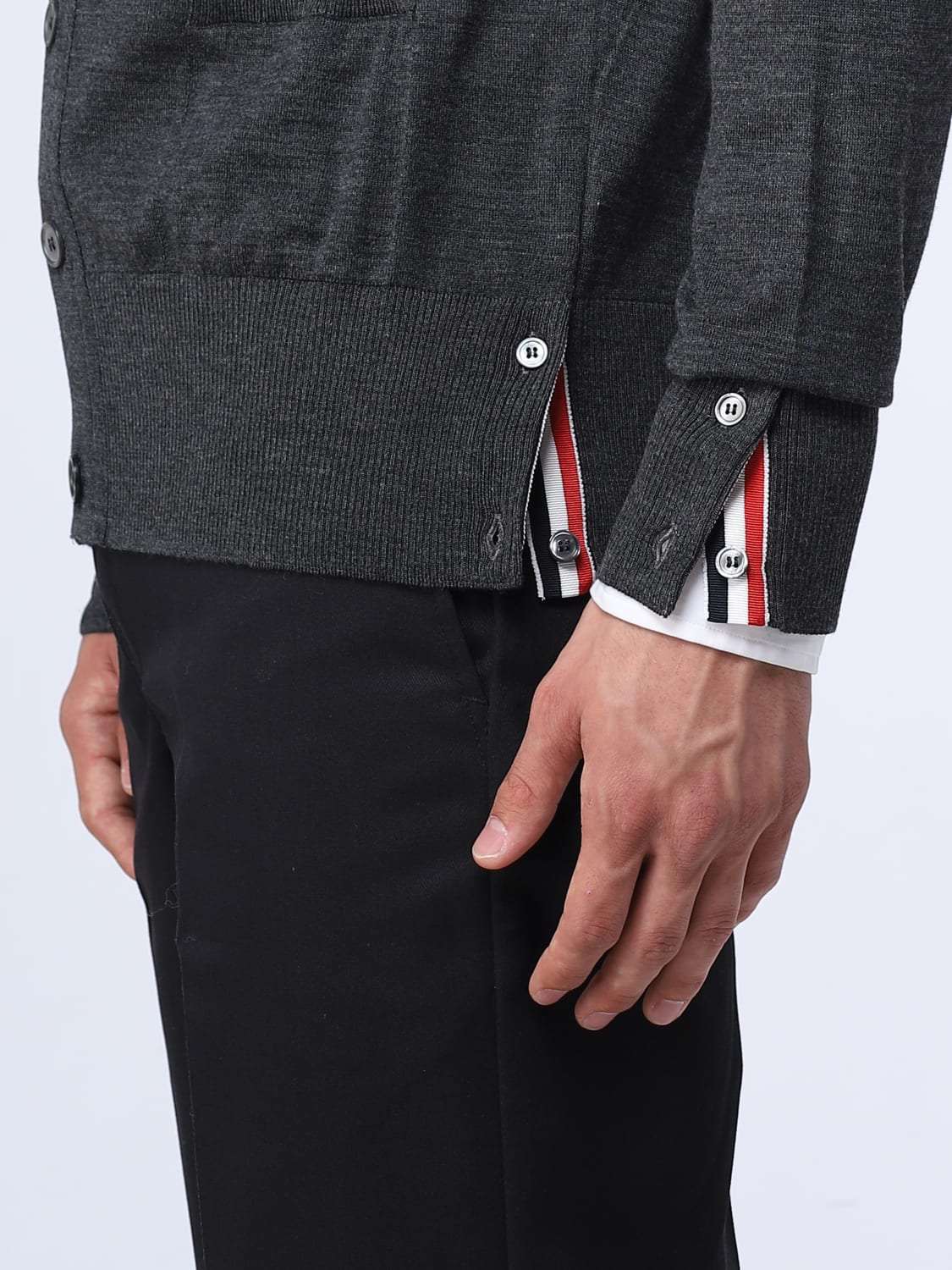 THOM BROWNE SWEATER: Thom Browne wool cardigan, Grey - Img 5