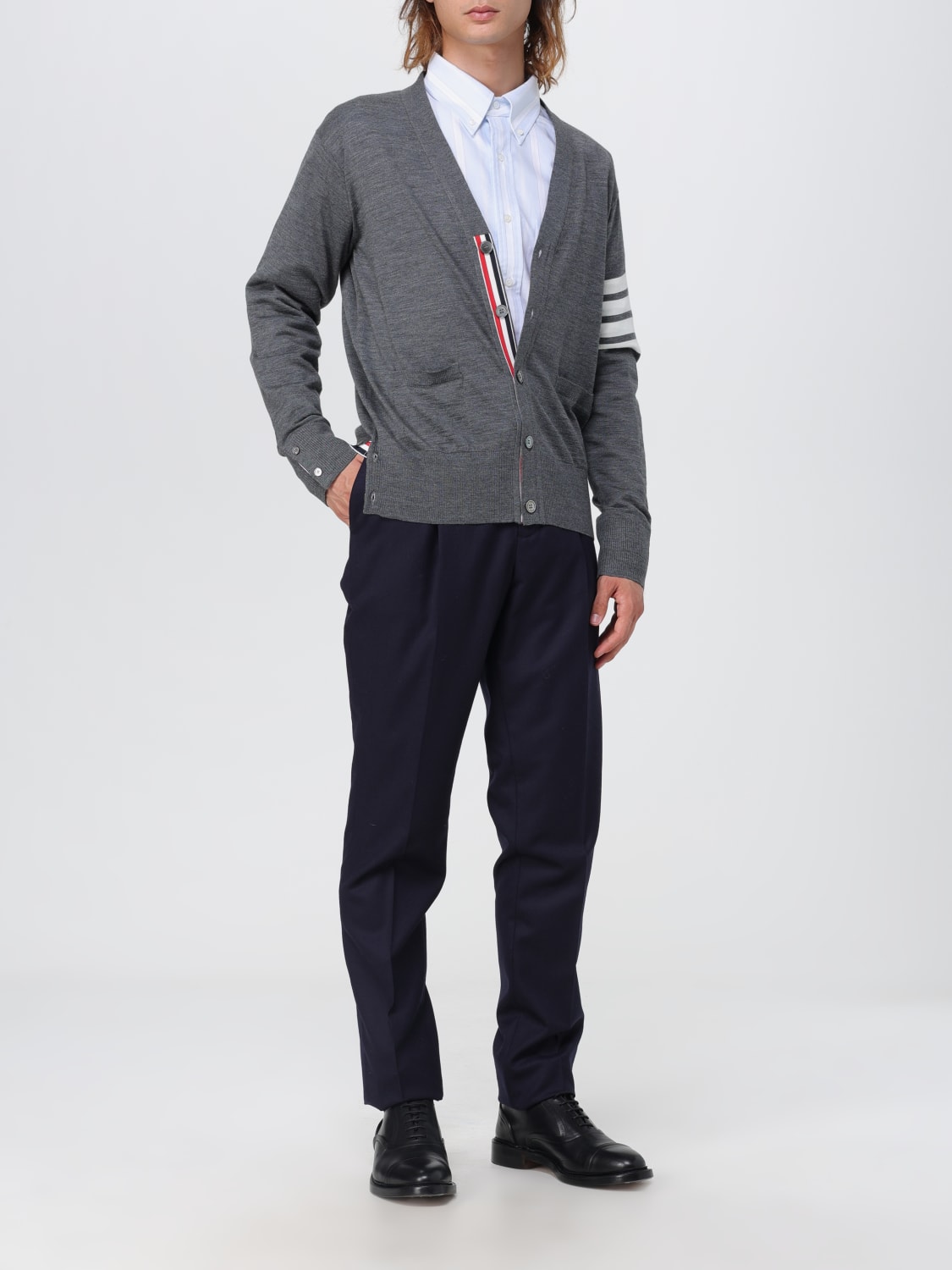 THOM BROWNE SWEATER: Thom Browne wool cardigan, Grey 1 - Img 2