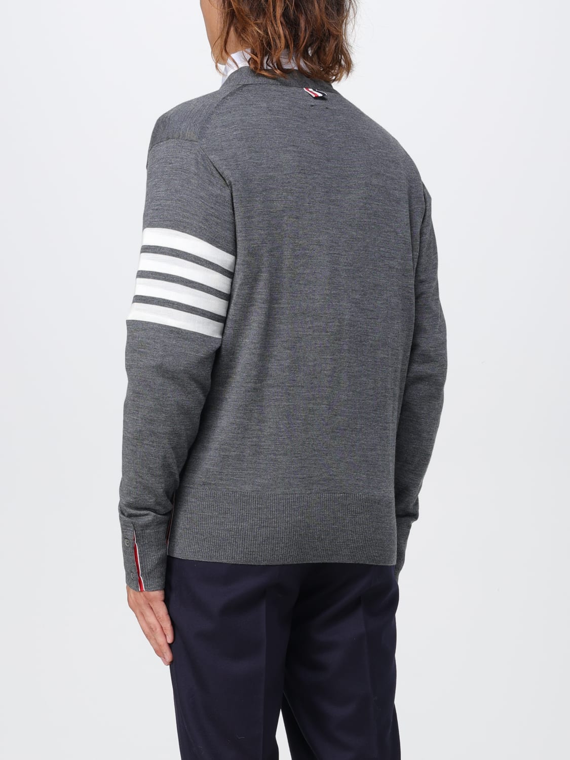 THOM BROWNE SWEATER: Thom Browne wool cardigan, Grey 1 - Img 3