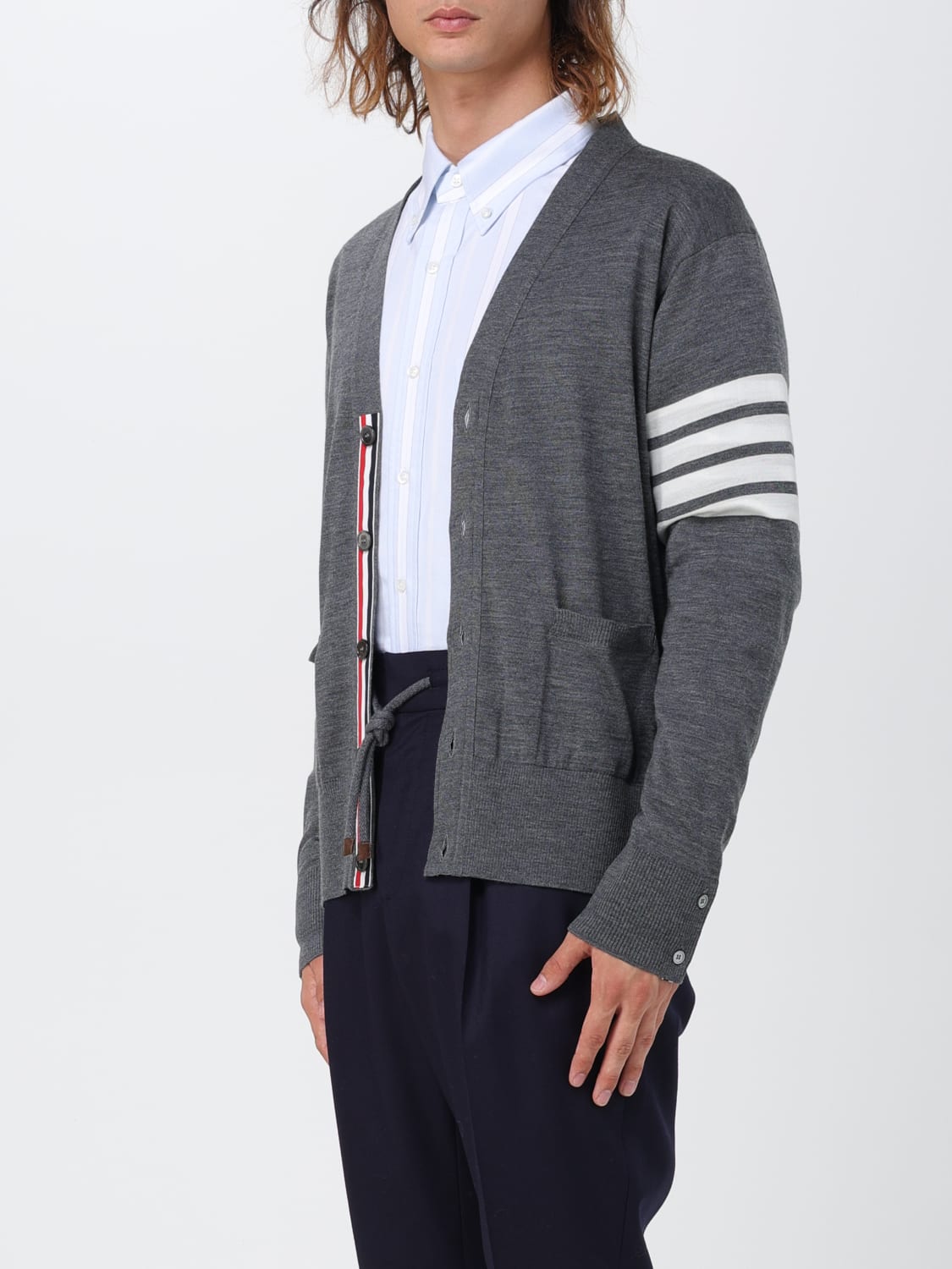 THOM BROWNE SWEATER: Thom Browne wool cardigan, Grey 1 - Img 4