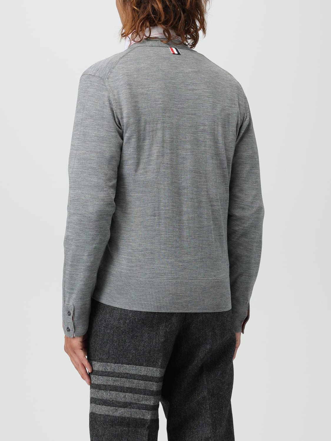 THOM BROWNE CARDIGAN: Thom Browne cardigan in wool blend, Grey - Img 3