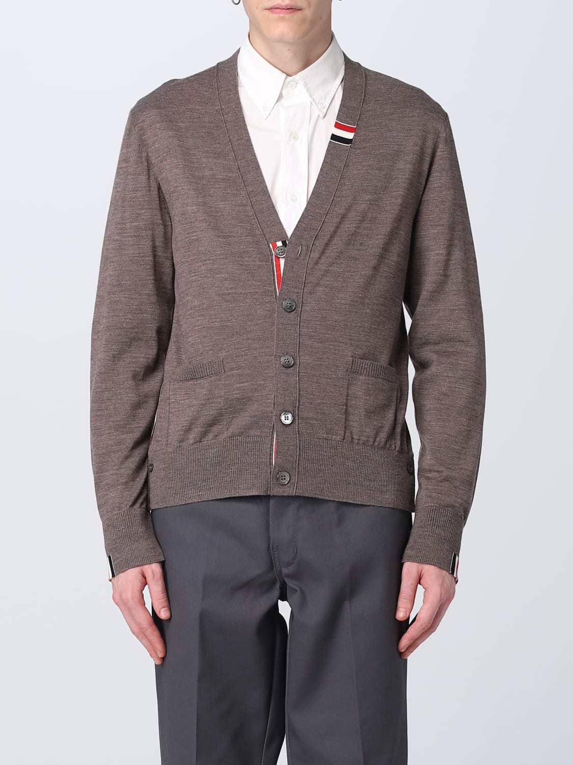 THOM BROWNE CARDIGAN: Pull homme Thom Browne, Marron - Img 1