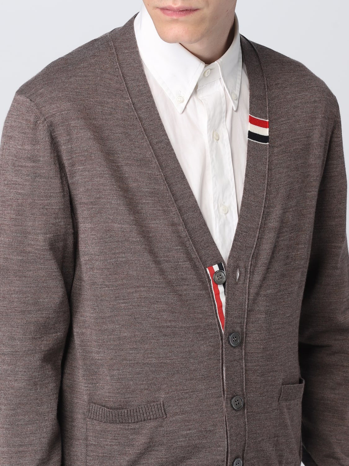 THOM BROWNE CARDIGAN: Pull homme Thom Browne, Marron - Img 5