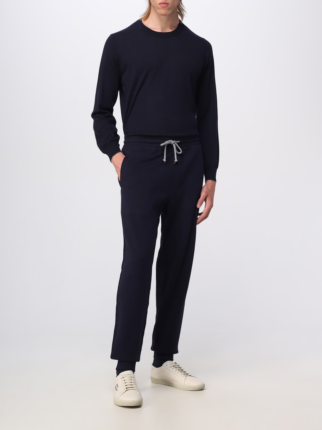 BRUNELLO CUCINELLI SWEATER: Brunello Cucinelli pullover in virgin wool and cashmere, Navy - Img 2