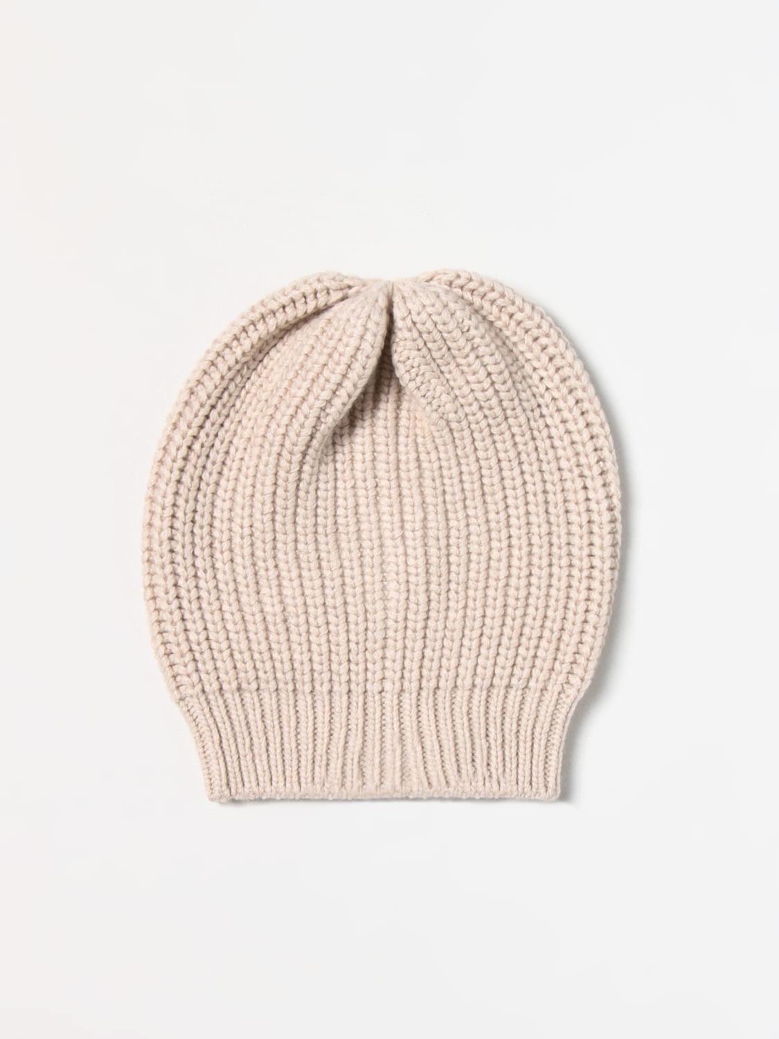 BRUNELLO CUCINELLI HAT: Brunello Cucinelli hat in cashmere and silk, Beige - Img 1