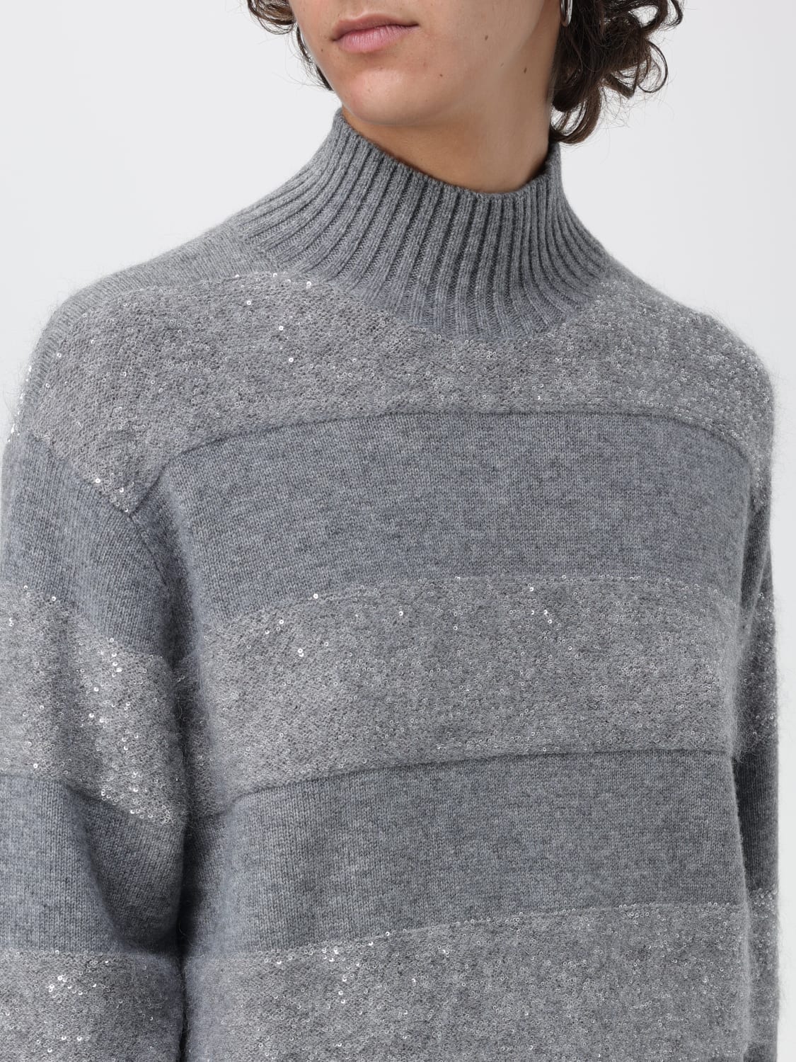 BRUNELLO CUCINELLI PULLOVER: Pullover damen Brunello Cucinelli, Grau - Img 5