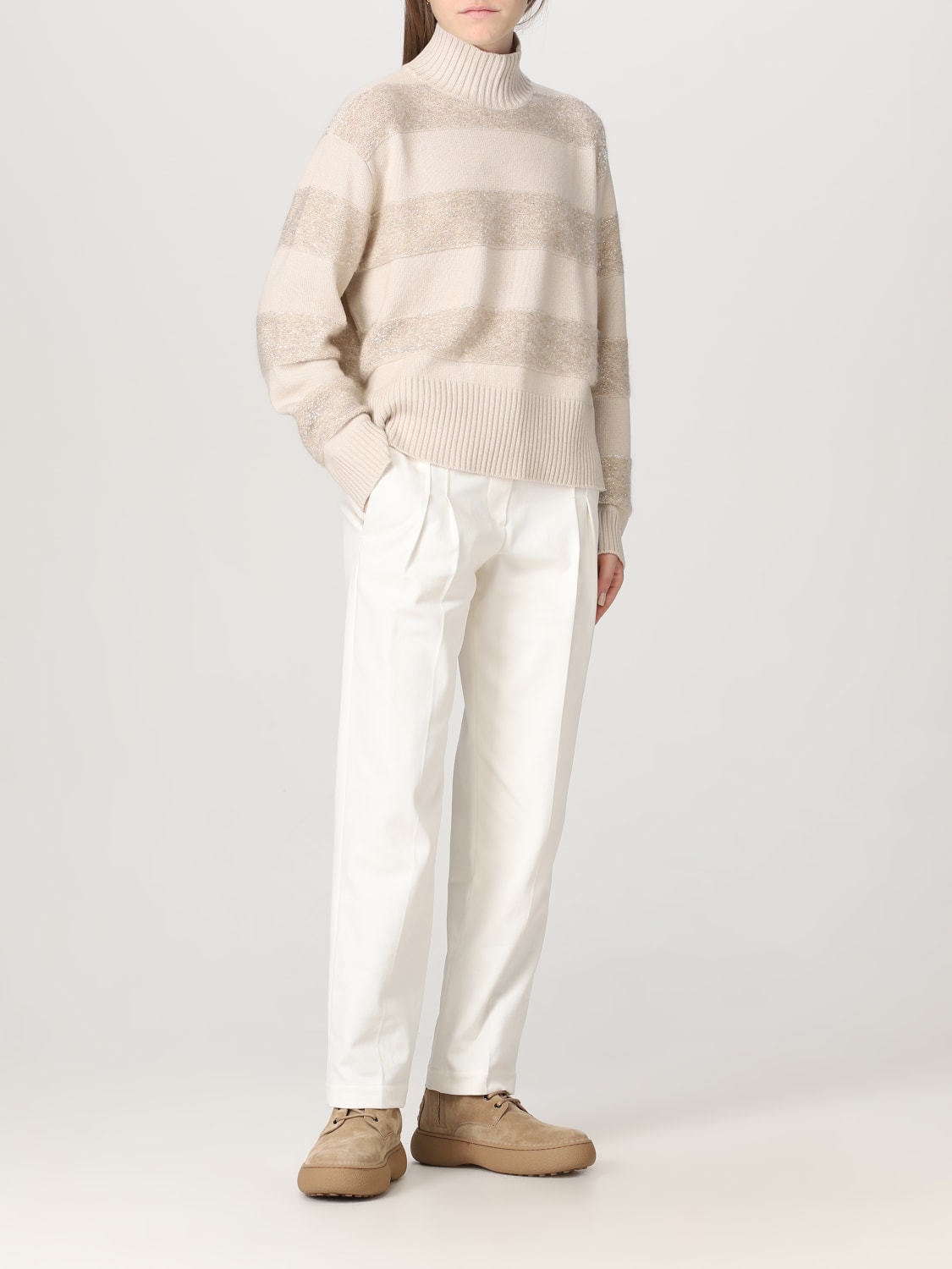BRUNELLO CUCINELLI PULLOVER: Pullover damen Brunello Cucinelli, Sand - Img 2