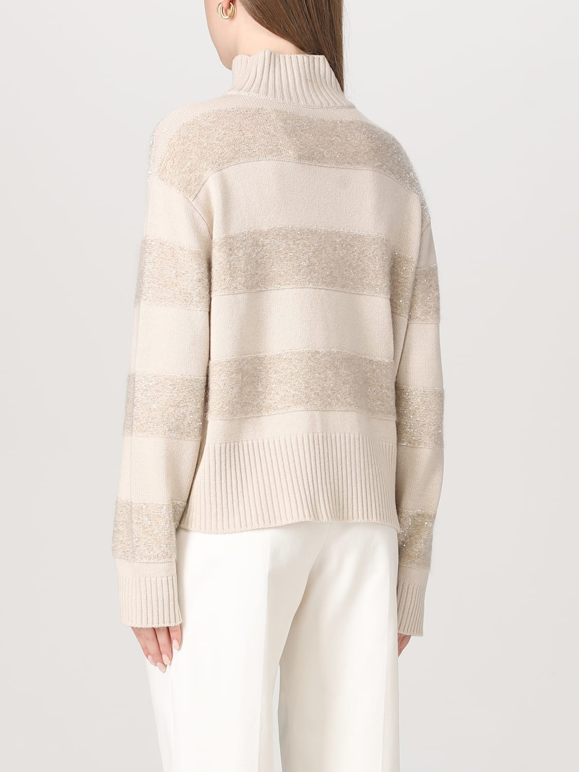 BRUNELLO CUCINELLI PULLOVER: Pullover damen Brunello Cucinelli, Sand - Img 3