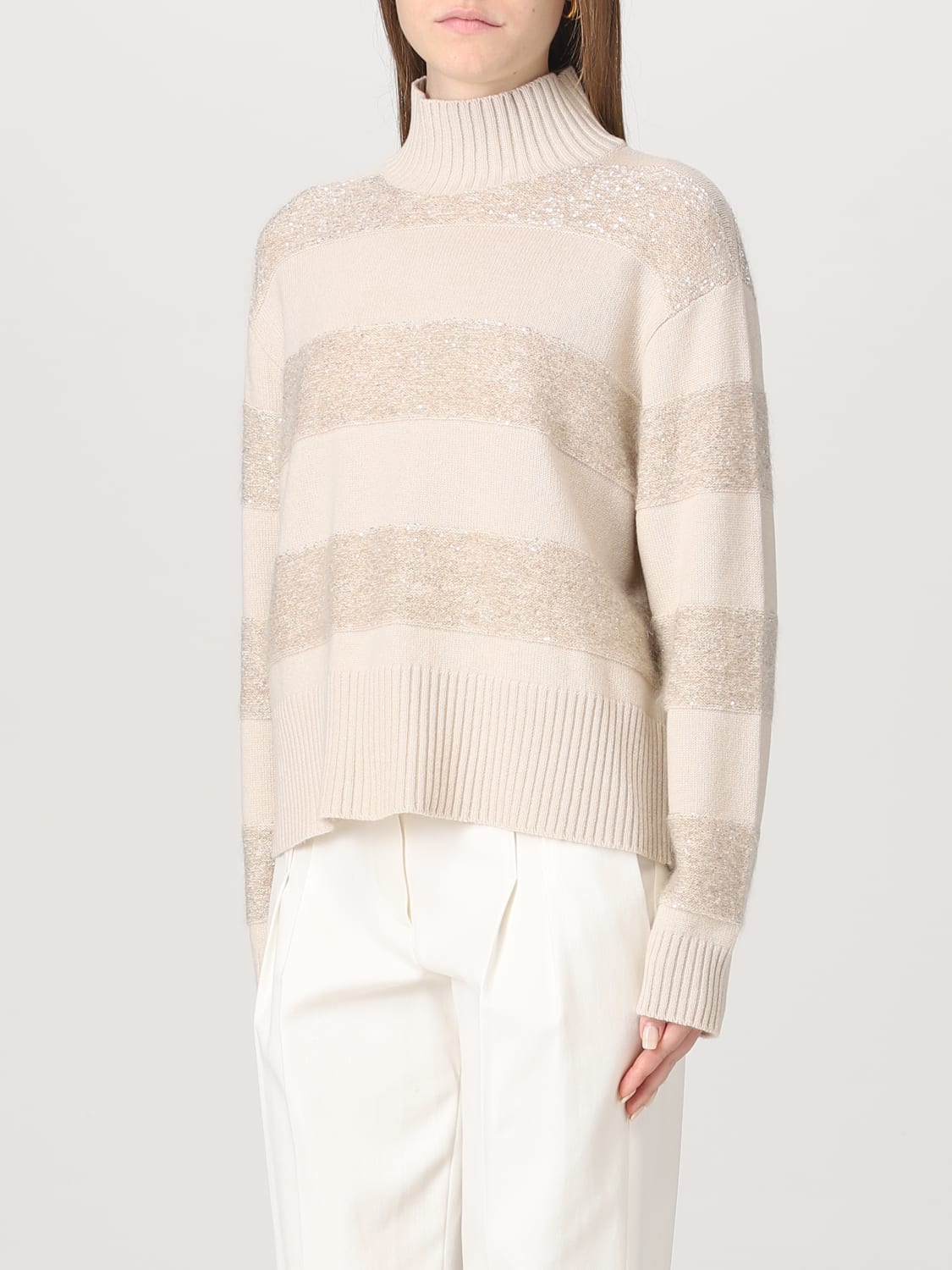 BRUNELLO CUCINELLI PULLOVER: Pullover damen Brunello Cucinelli, Sand - Img 4