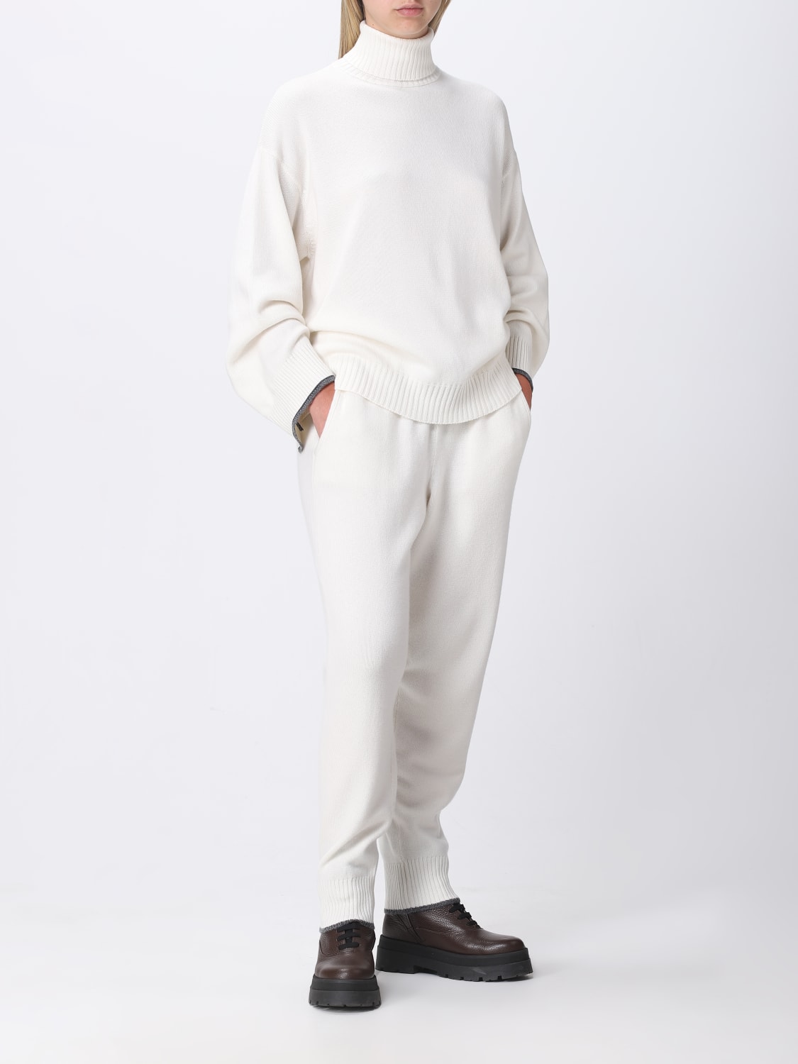 BRUNELLO CUCINELLI PANTS: Brunello Cucinelli cashmere pants, Yellow Cream - Img 2