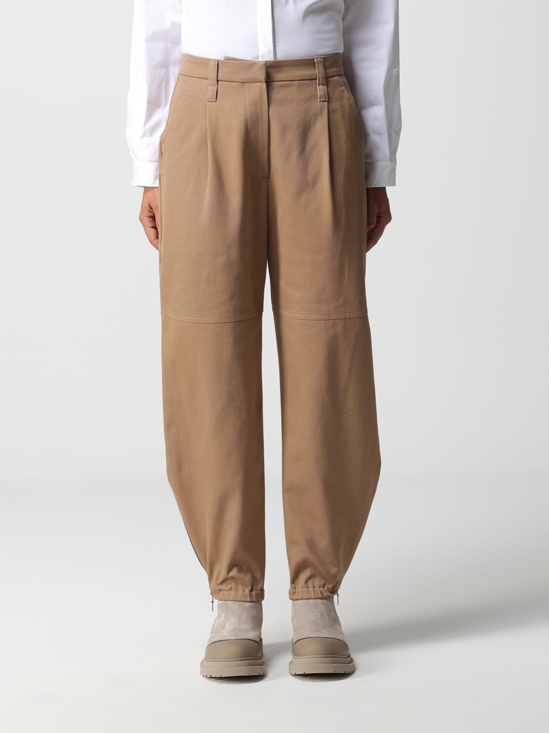 BRUNELLO CUCINELLI PANTS: Brunello Cucinelli denim pants, Beige - Img 1