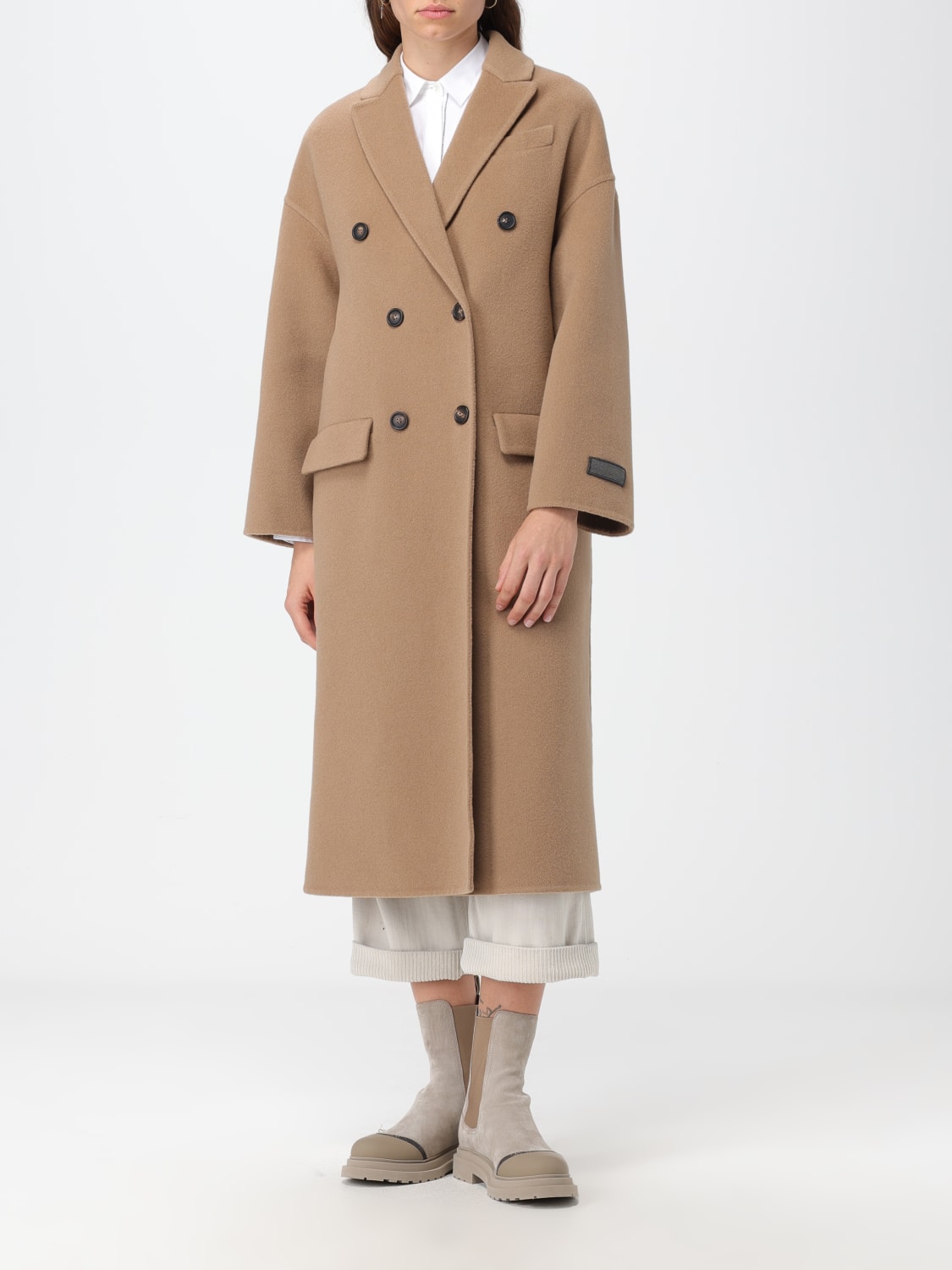 BRUNELLO CUCINELLI COAT: Brunello Cucinelli coat in virgin wool blend, Camel - Img 2