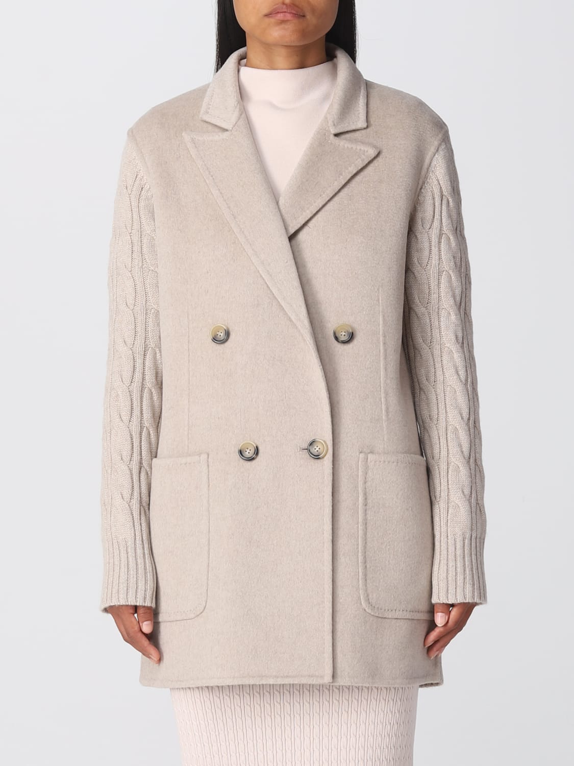 MAX MARA COAT: Max Mara Dalida jacket in wool and cashmere, Sand - Img 1