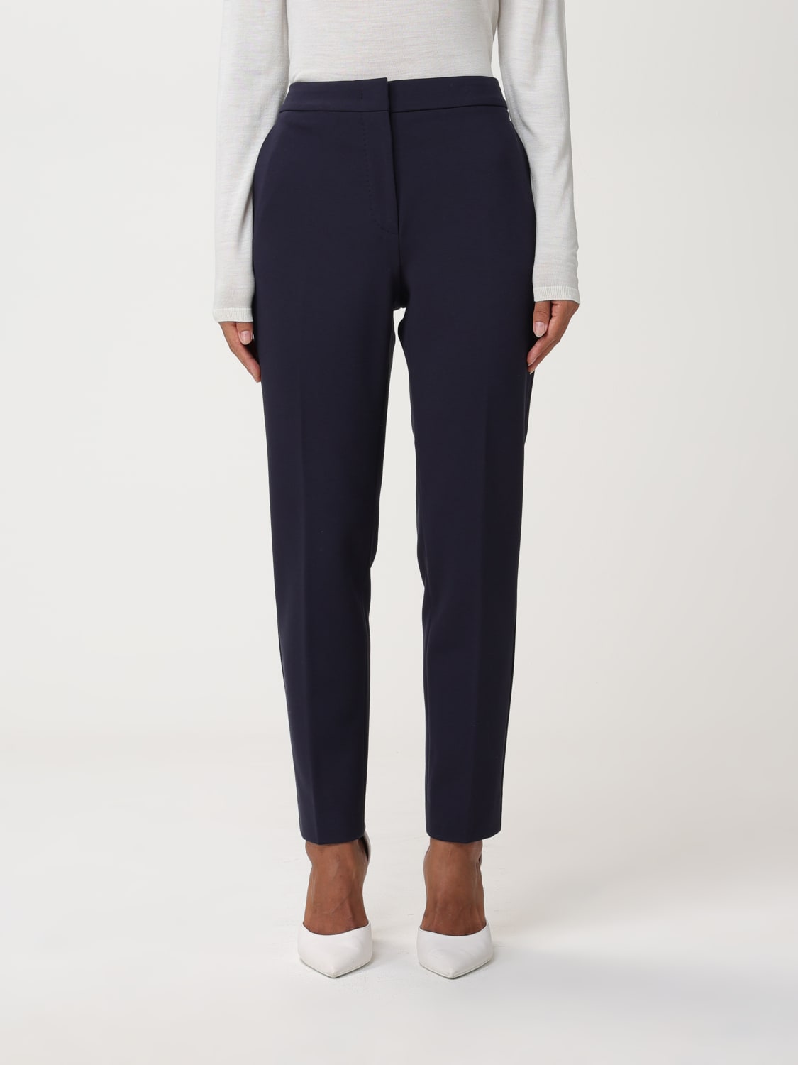 MAX MARA PANTS: Max Mara pants in viscose blend, Blue - Img 1