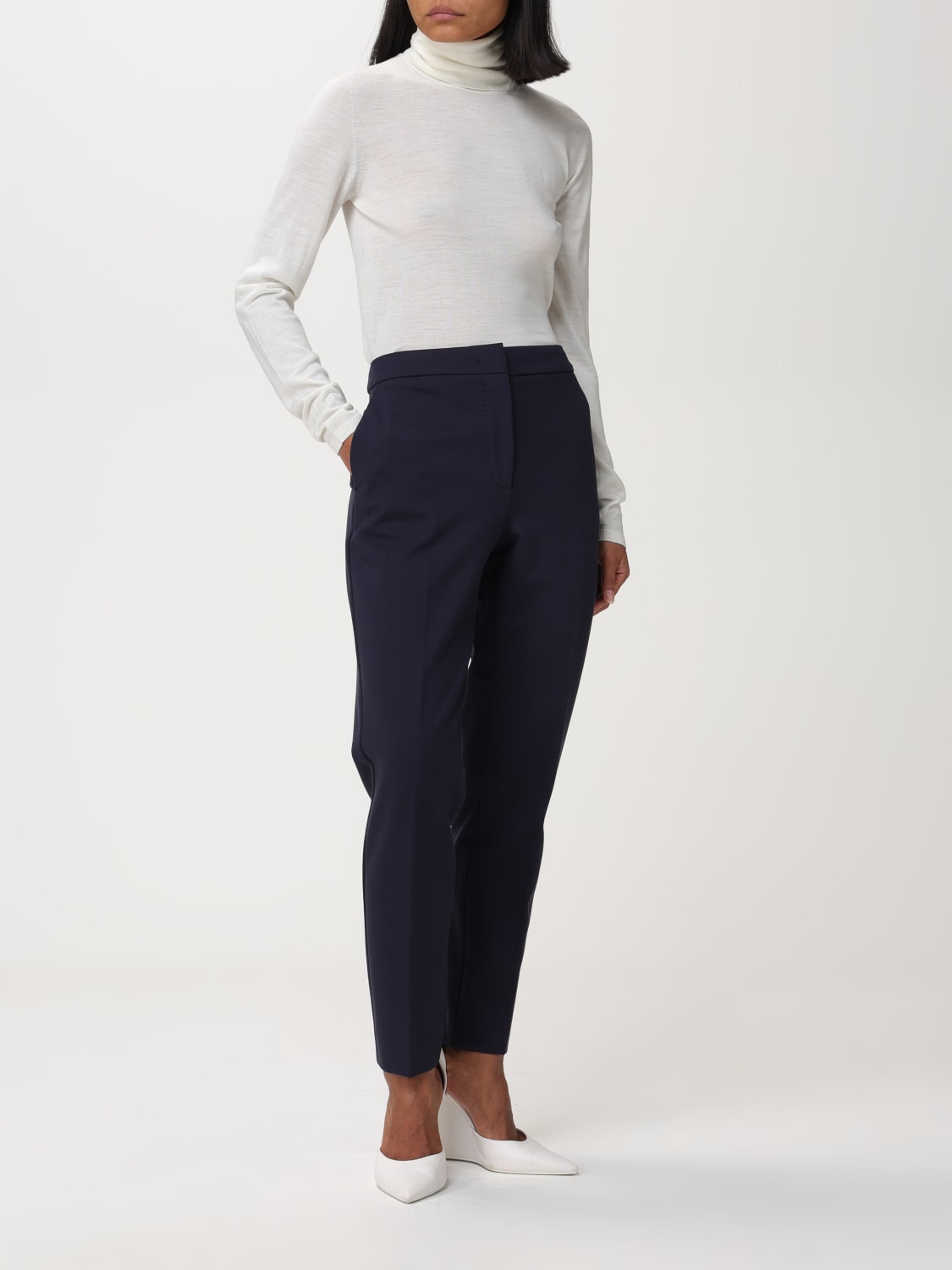 MAX MARA PANTS: Max Mara pants in viscose blend, Blue - Img 2