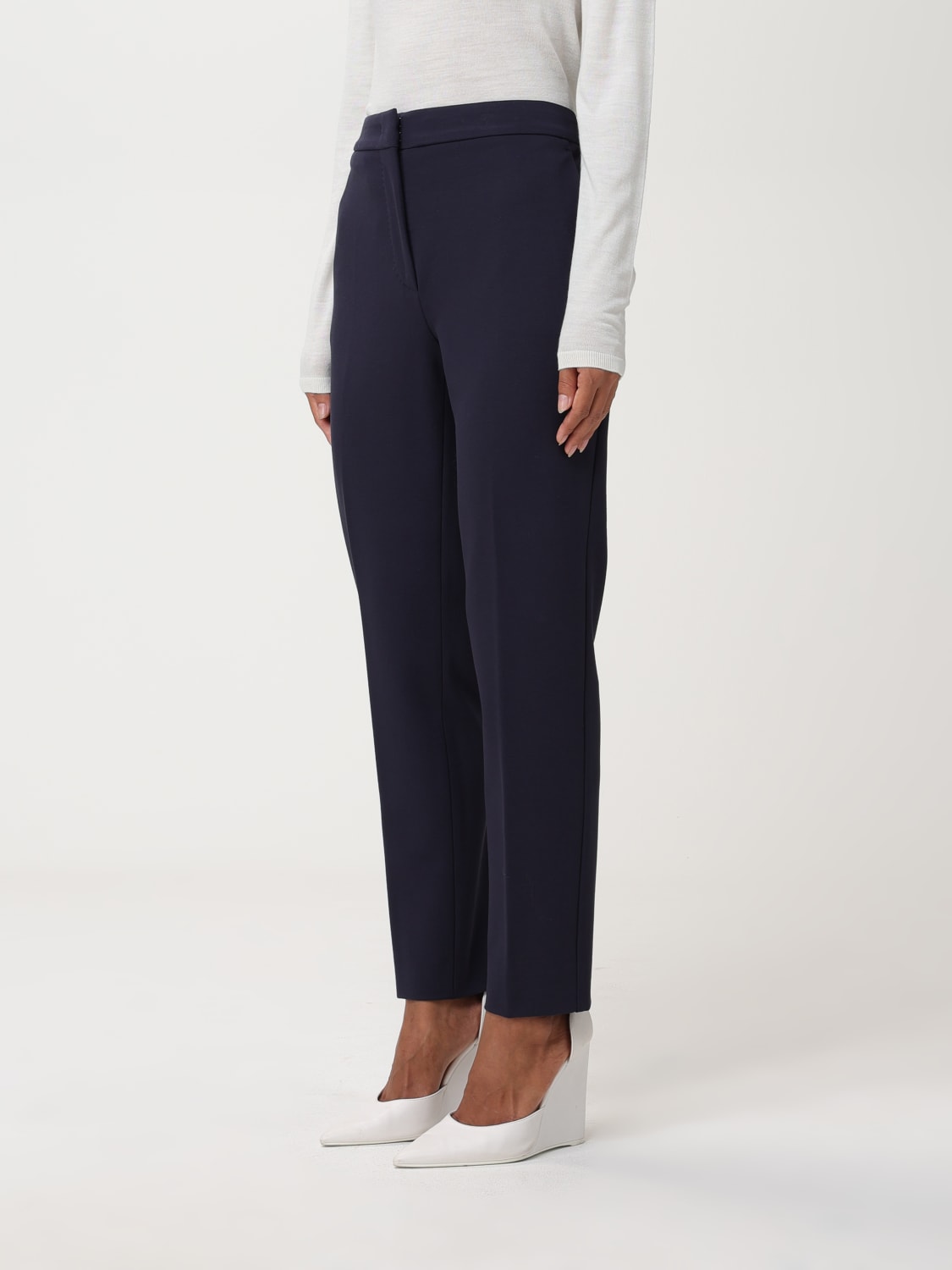 MAX MARA PANTS: Max Mara pants in viscose blend, Blue - Img 4