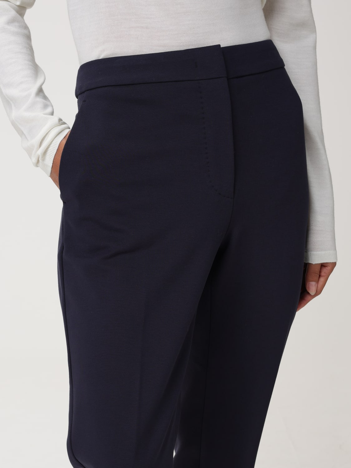 MAX MARA PANTS: Max Mara pants in viscose blend, Blue - Img 5