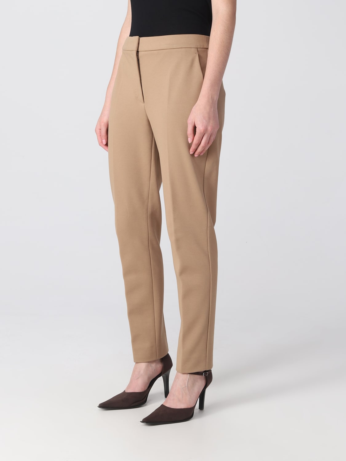 MAX MARA PANTS: Max Mara pants in viscose blend, Camel - Img 4